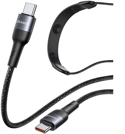 Kabllo USB C Usams SJ759 U89, 1.4m, 100W Fast Charging, e zezë
