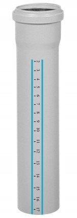 Цевка за одвод HT PLUS HTEM, DN160, 1000mm, PP, сива