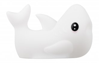 Ноќна ламба Redleaf Silly Shark, силикон BPA free, LED RGB, бела
