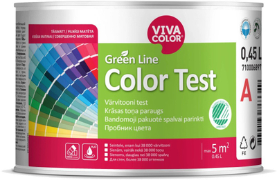 Bojë murale Vivacolor GL Color Test, 0.45L, mat, e bardhë