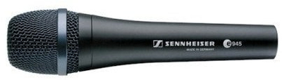 Mikrofon vokal Sennheiser e945, dinamik superkardioid, për skenë, i zi