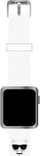 Rrip ore Karl Lagerfeld Choupette Head për Apple Watch 38/40/41 mm, silikon, i bardhë