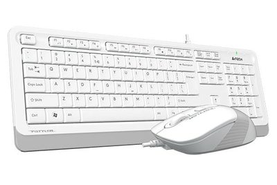 Set tastierë dhe mi A4Tech F1010, me kabllo, 1600 dpi, i bardhë