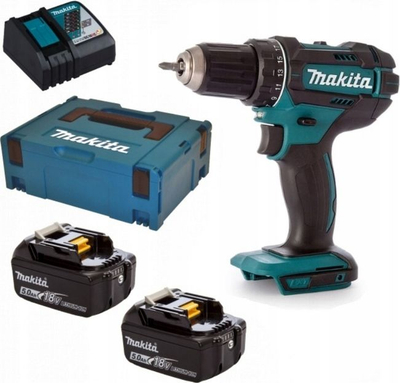 Çekiç-vidhosëse me bateri Makita DDF482RTJ, 18V, 1900 rpm, ngjyrë blu e zezë