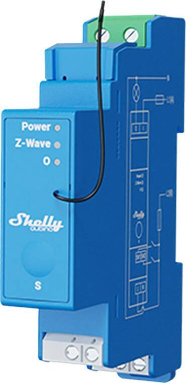 Relé inteligjent Shelly Qubino Wave Pro 1, 1 kanal, Z Wave, blu