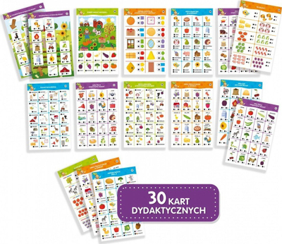 Lodër edukative Lisciani Carotina 500 Questions Farm, 30 kartela, me laps që flet, shumëngjyrëshe