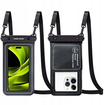 Kese mbrojtëse uji Mobile Origin Waterproof Floating, për telefona deri 6.8", me xhep të vogël, bardh e zi