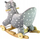Kalë lëkundës Leantoys Rocking Horse Ride-on 2in1 Dots, me muzikë, gri me pika të bardha