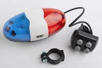 Zile biçiklete Police Siren, 6 LED, tinguj sirene, shumëngjyrëshe