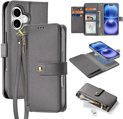 Këllëf DUX DUCIS Lawa Series për iPhone 16, 2 në 1, MagSafe, gri