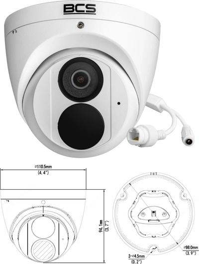 Kamerë dome IP BCS POINT BCS-P-EIP25FSR3-Ai2, 5MP, lentë 2.8mm, e bardhë
