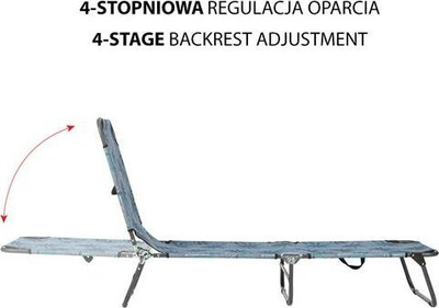 Shezlong plazhi NILS NC1641, palos, 186x53 cm, blu me palma
