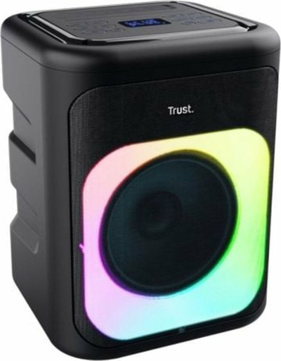 Kutizë zanore Trust Azura, party speaker Bluetooth, 100W, me drita RGB LED, e zezë