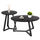 Set tavolina për kafe Rocket 2-pjesësh Φ80cm & Φ45cm (HM21090), zezë