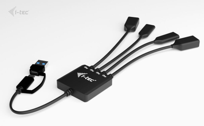 HUB USB i-tec C dhe A, 4 porta, 5 Gbps, gri