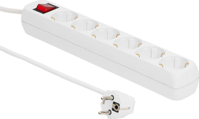 Zgjatës elektrik Microconnect MC-GRU00615WS, 6 dalje Schuko, 1.5 m, i bardhë