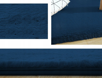 Tapet Plush Soft Rug Rabbit, 180x260 cm, antirrëshqitës, blu navy