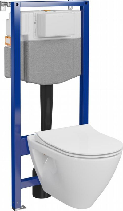 Set WC mural Cersanit Aqua 50 Mech QF C34, Mille Plus CleanOn, ulëse SLIM me mbyllje t’butë, e bardhë