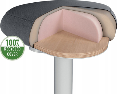 Tabure ergonomik Leitz Ergo Active, ndenjëse Comfort, gri e çelët