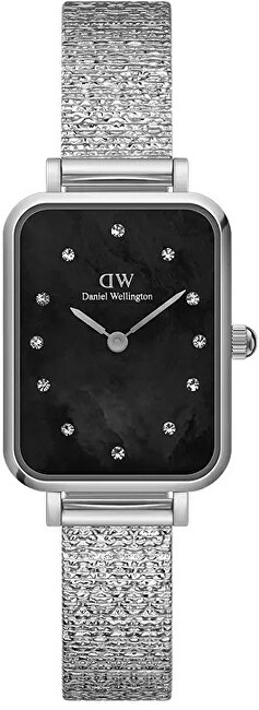 Orë dore për femra Daniel Wellington Quadro 20x26 Pressed Piano Lumine DW00100581, e argjendtë