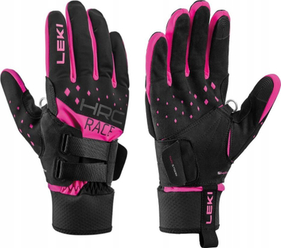 Doreza skish Leki HCR Race Shark për gara, coral, madhësia 7.5