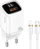 Karikues muri Usams T46, 33W PD3.0 QC3.0, 2 porta USB C edhe USB, me kabllo USB C në Lightning, i bardhë
