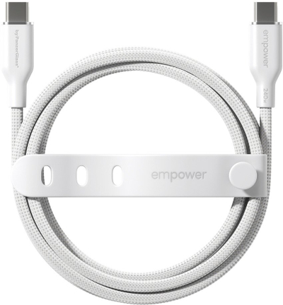 Kabllo USB C PanzerGlass Empower by Racing, 240W, 2m, e bardhë argjendi