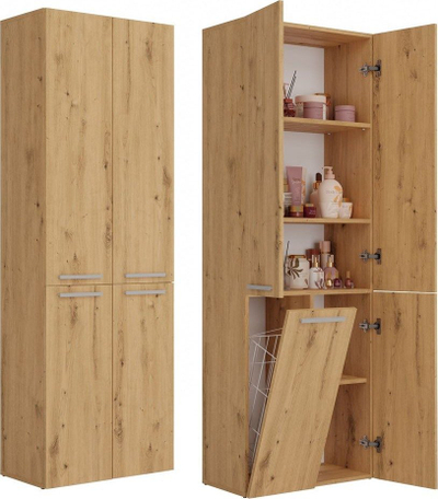 Dolap banjoje Nel Art 1 Basket Doors, 5 rafte, Oak Artisan