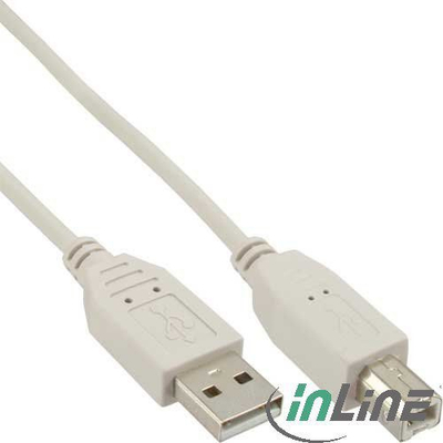 Kabllo USB InLine 34557H, USB A me USB B, 7 m, gri