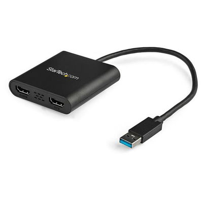 Adaptor USB 3.0 në 2x HDMI StarTech TAA, deri 4K, i zi