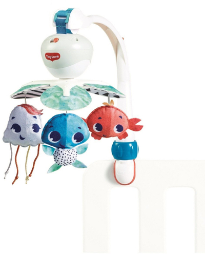 Karusel muzikor për bebe Tiny Love Take Along Ocean, portativ, me figura deti, shumëngjyrësh