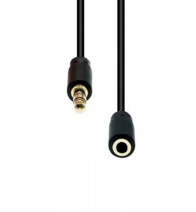 Проширен аудио-кабел ProXtend Slim, 3.5mm 4-пински, црн