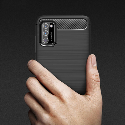 Futrollë telefoni Tech-Protect TPUCARBON për Samsung Galaxy A41, antishok, ngjyrë e zezë