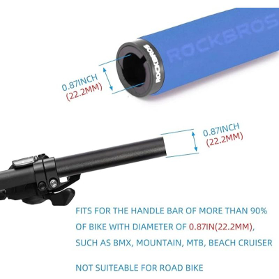 Doreza biçiklete Rockbros BT1001BLBK, shkumë, diametër 22.2mm, blu me të zezë