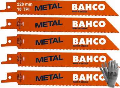 Teh sharre Bahco 3940-228-18-ST, 228mm, 18TPI, set 5 copë