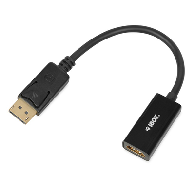 Adapter AV iBOX iadp4k, DisplayPort në HDMI, 4K, i zi