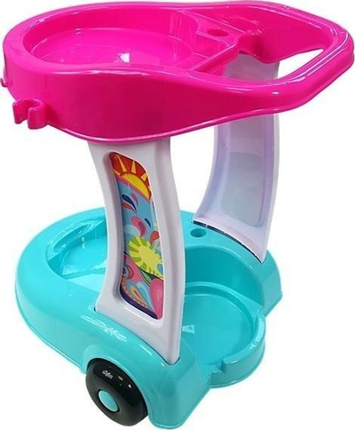 Set pastrimi lodër Leantoys Cleaning Set, me karrocë dhe fshesë me korrent, rozë me ngjyra