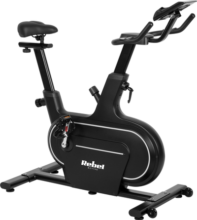 Biçikletë spinning Rebel Active RBA-1007, volant 6 kg, ekran LCD, e zezë