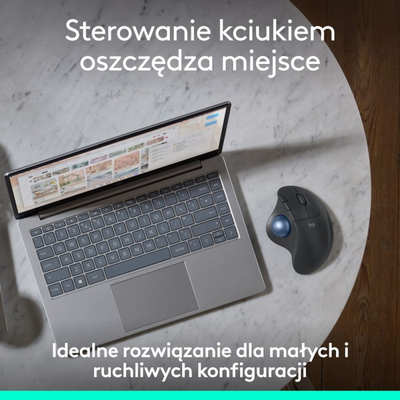 Maus wireless Logitech ERGO M575S, me trackball, i rehatshem, ngjyre grafit