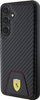 Këllëf telefoni Ferrari PU Bottom Carbon Leather për Samsung Galaxy S24 Plus, lëkurë karboni, i zi
