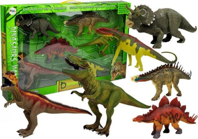 Set lodrash dinosauri Dinosaur Figurines, 6 copë, figura të mëdhaja, shumëngjyrëshe