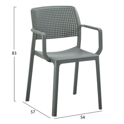 Karrige e jashtme Comfee HM6102.05, polipropilen, 54x57x83 cm, jeshile ulliri e errët