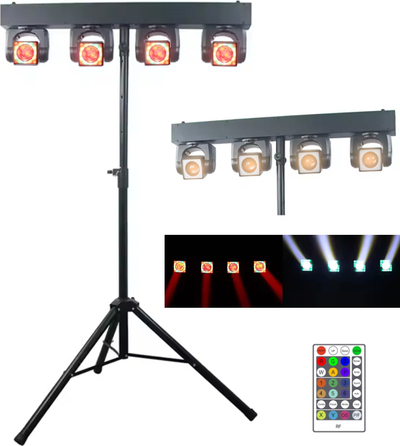 Сет осветлување Light4Me MT BAR 2, 4 „moving heads“ LED 40W, RGBW, црн