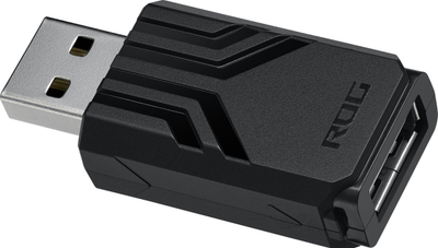 Adapter ASUS ROG Polling Rate Booster, 8000 Hz, për maus dhe tastierë, i zi