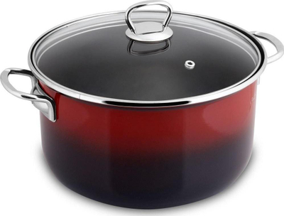 Tenxhere Lamart LT1184 me emajl, 24 cm, 3.5L, e kuqe me të zezë