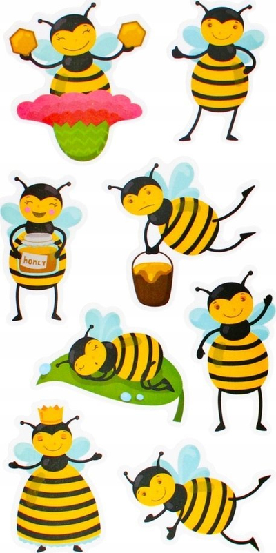 Stikera dekorative Sticker Boo Bees 483492, 7x18cm, set me bletë