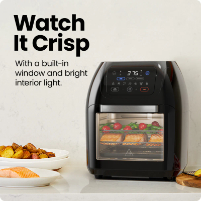 Fritezë Chefman Air Fryer Oven+ Rotisserie & Dehydrator, 9.46L, e zezë
