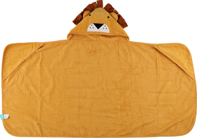 Peshqir me kapuç për fëmijë 4Living Lion, pambuk, 60x100cm, i verdhë