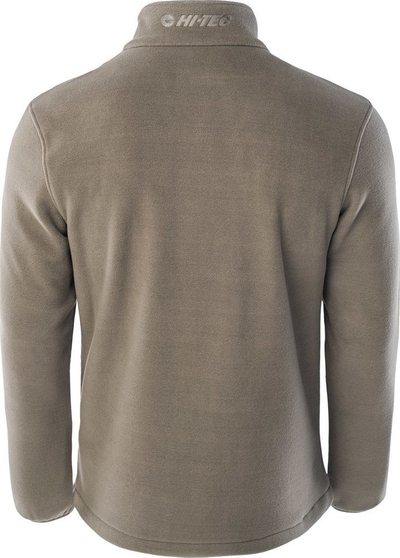 Bluzë fleece për burra Hi-Tec Nader M, zinxhir i plotë, xhepa me zinxhir, ngjyrë ulliri