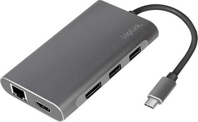 Docking station LogiLink UA0382, USB C, 4K, gri